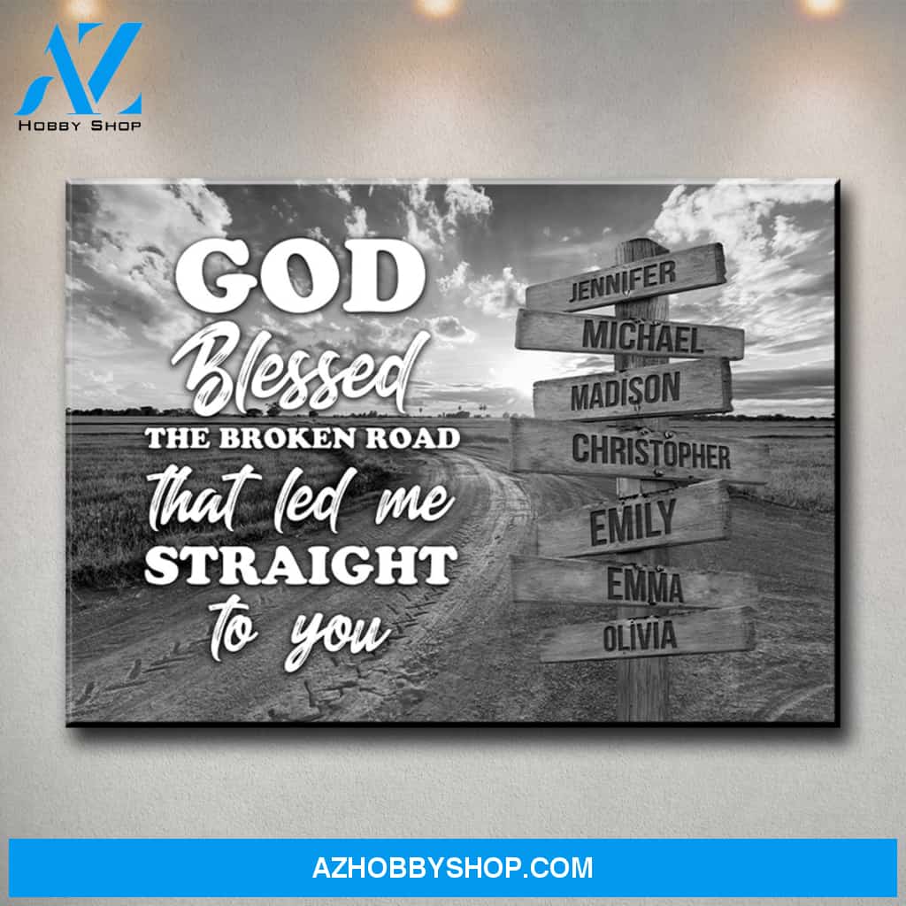 Dirt Road - God Blessed Multi-Names Premium Canvas
