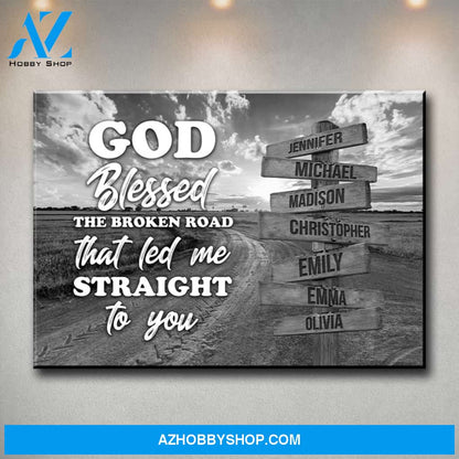 Dirt Road - God Blessed Multi-Names Premium Canvas