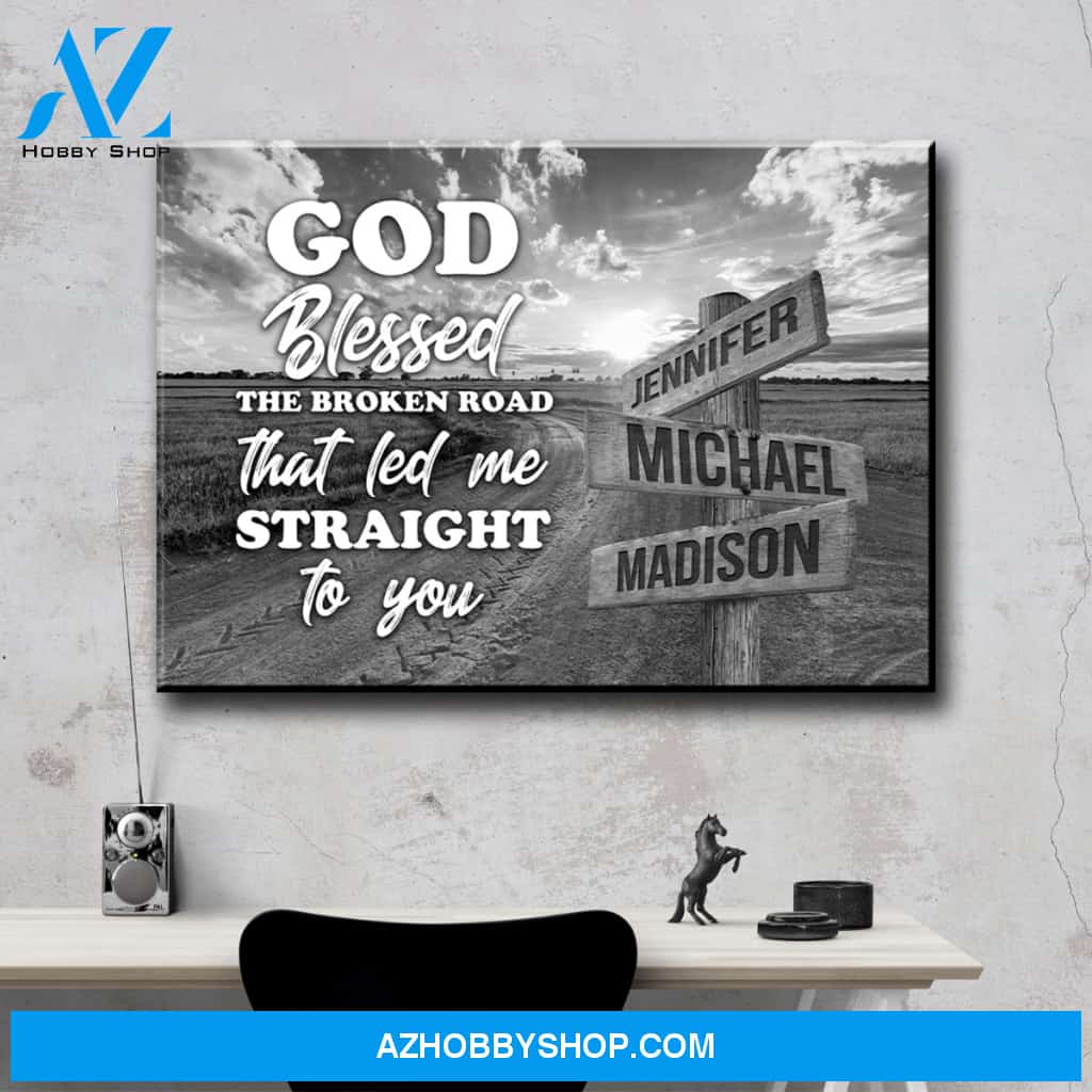 Dirt Road - God Blessed Multi-Names Premium Canvas