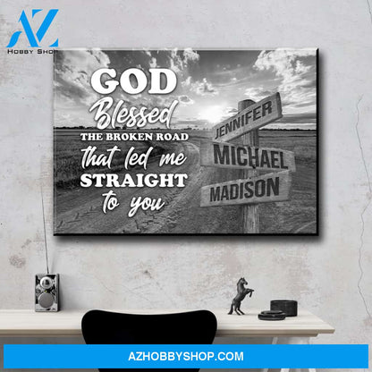 Dirt Road - God Blessed Multi-Names Premium Canvas