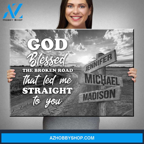Dirt Road - God Blessed Multi-Names Premium Canvas