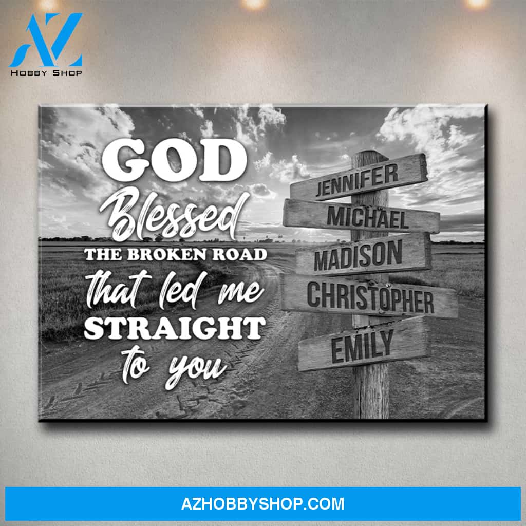 Dirt Road - God Blessed Multi-Names Premium Canvas