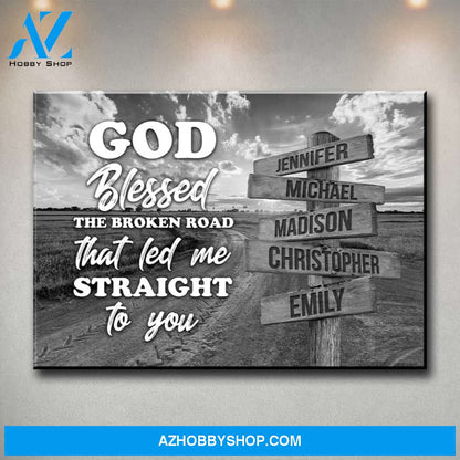 Dirt Road - God Blessed Multi-Names Premium Canvas