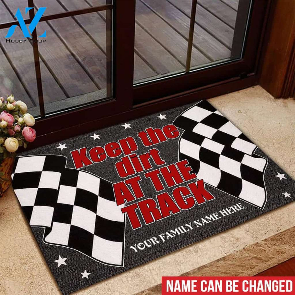 Dirt Track Racing Custom Doormat Keep The Dirt At The Track Personalized Gift | WELCOME MAT | HOUSE WARMING GIFT