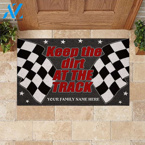 Dirt Track Racing Custom Doormat Keep The Dirt At The Track Personalized Gift | WELCOME MAT | HOUSE WARMING GIFT