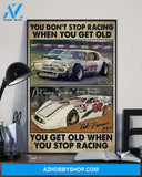 Dirt Track Racing You don't stop racing Canvas Wall Art, Wall Decor Visual Art
