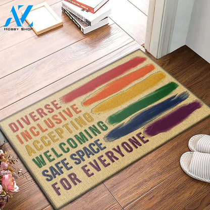 Diverse Inclusive Accepting Women Equality Doormat Indoor And Outdoor Mat Entrance Rug Sweet Home Decor Housewarming Gift Gift For Friend Family Stem Feminist