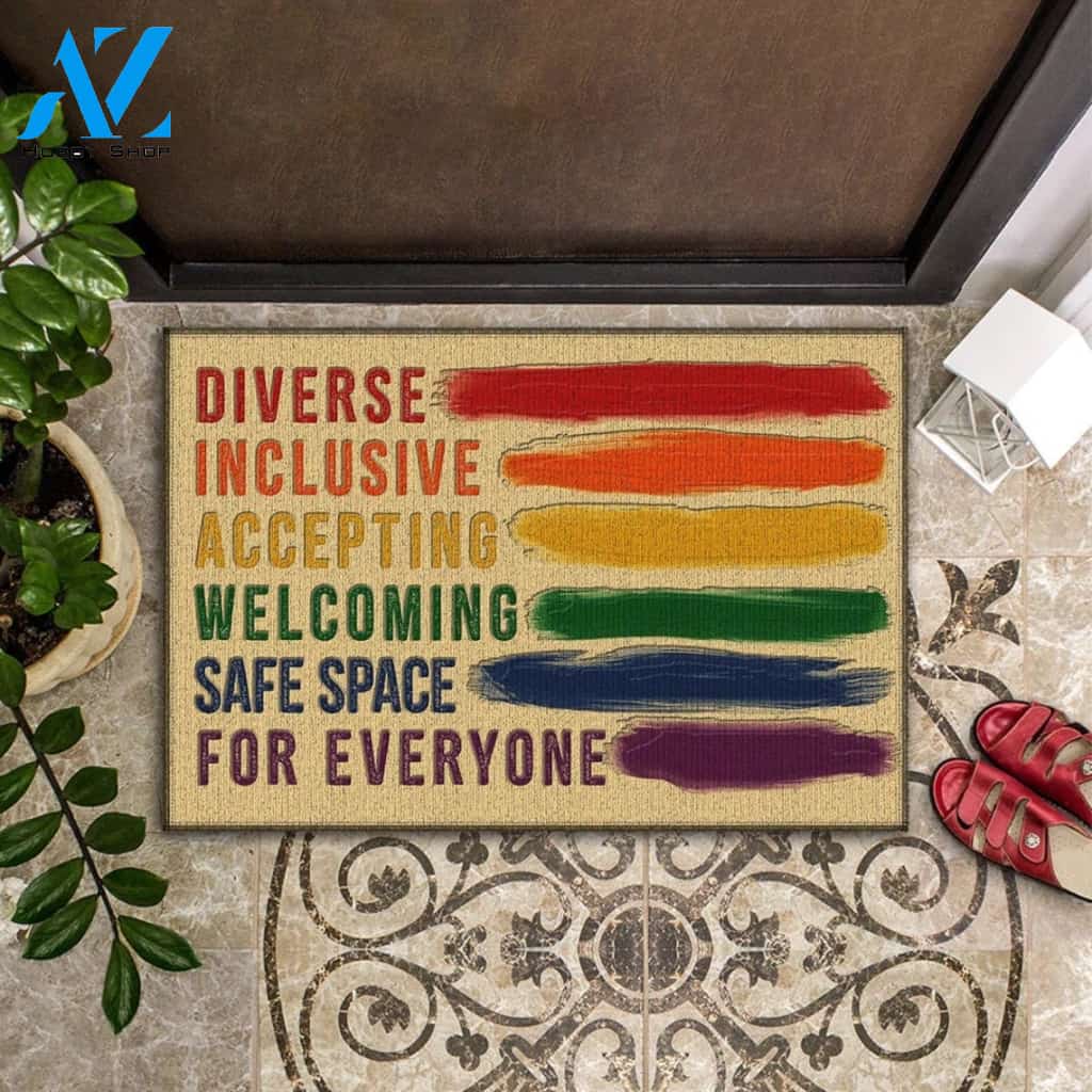 Diverse Inclusive Accepting Women Equality Doormat Indoor And Outdoor Mat Entrance Rug Sweet Home Decor Housewarming Gift Gift For Friend Family Stem Feminist