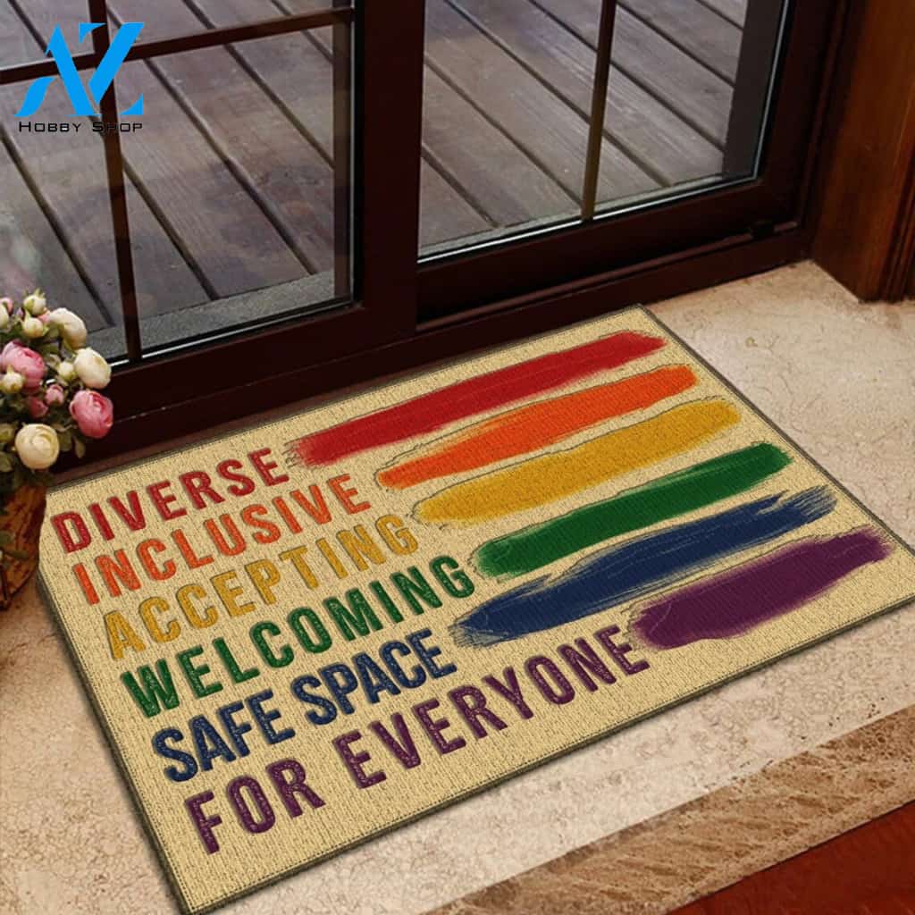 Diverse Inclusive Accepting Women Equality Doormat Indoor And Outdoor Mat Entrance Rug Sweet Home Decor Housewarming Gift Gift For Friend Family Stem Feminist