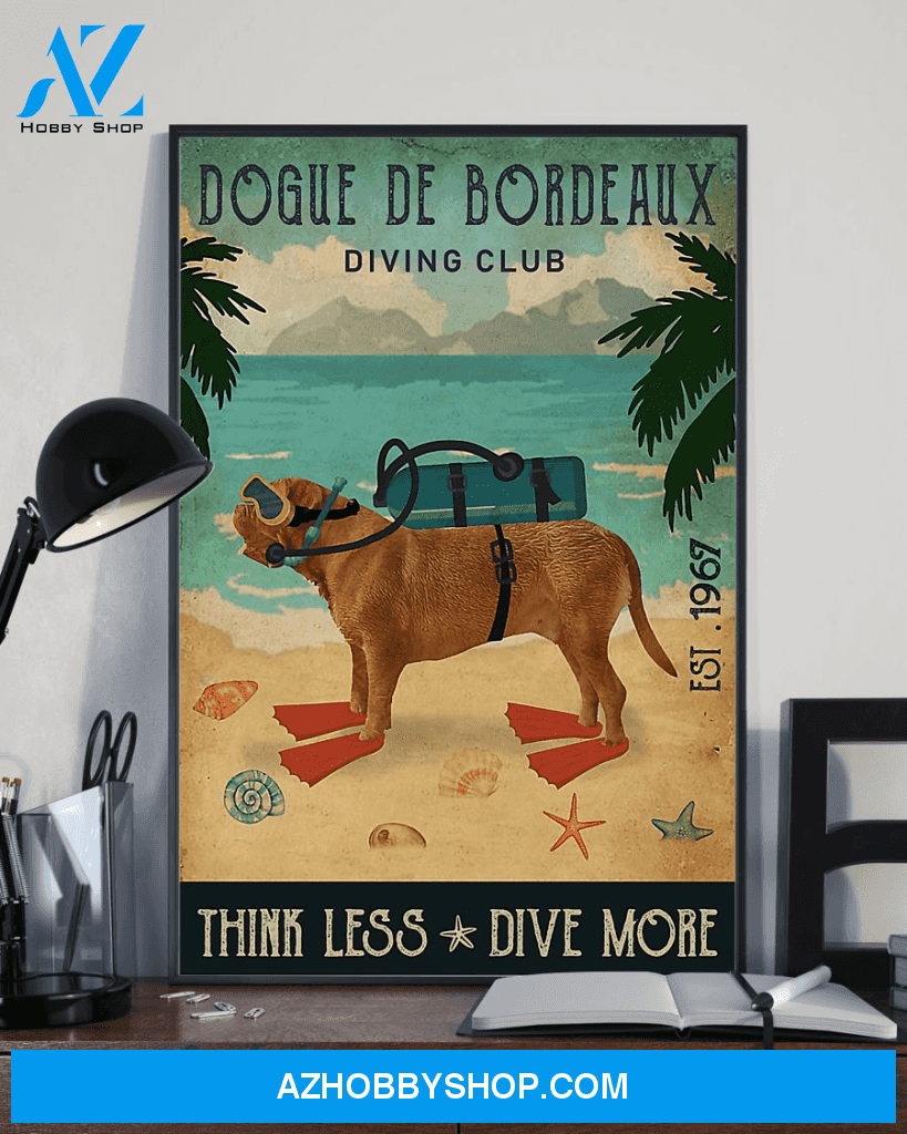 Top #139 Diving Club Think Less Dive More Canvas Wall Art, Canvas Art Prints