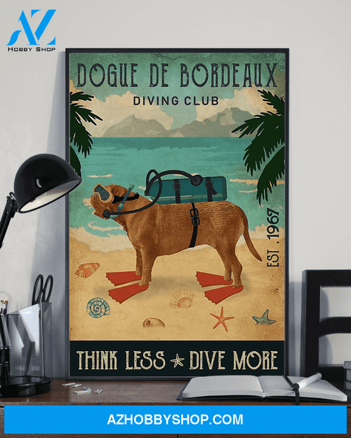 Top #139 Diving Club Think Less Dive More Canvas Wall Art, Canvas Art Prints