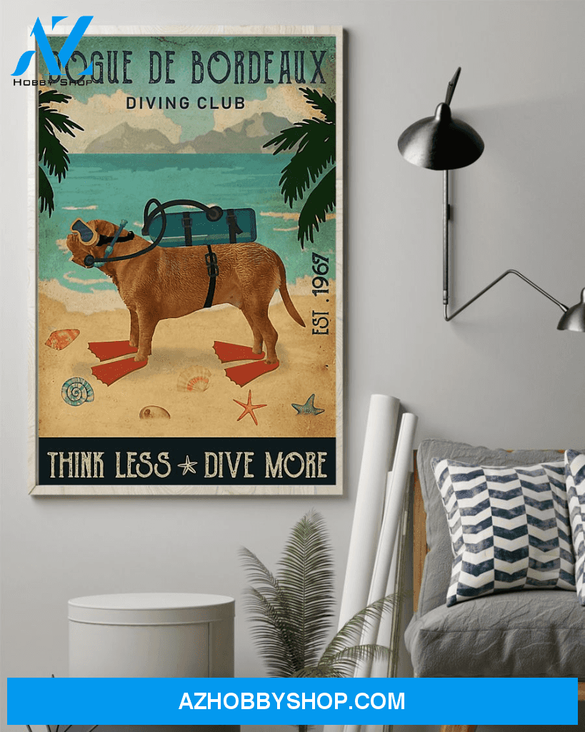 Top #139 Diving Club Think Less Dive More Canvas Wall Art, Canvas Art Prints