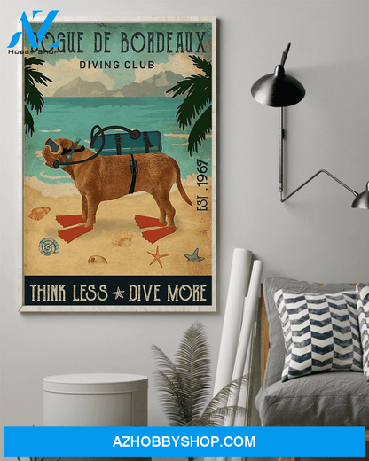 Top #139 Diving Club Think Less Dive More Canvas Wall Art, Canvas Art Prints
