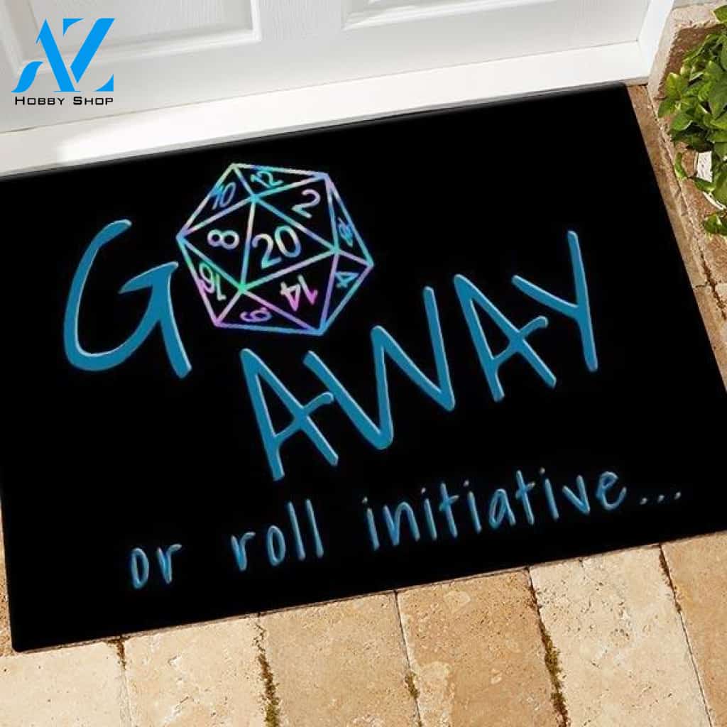 DnD Doormat Go Away Or Roll Initiative | Welcome Mat | House Warming Gift