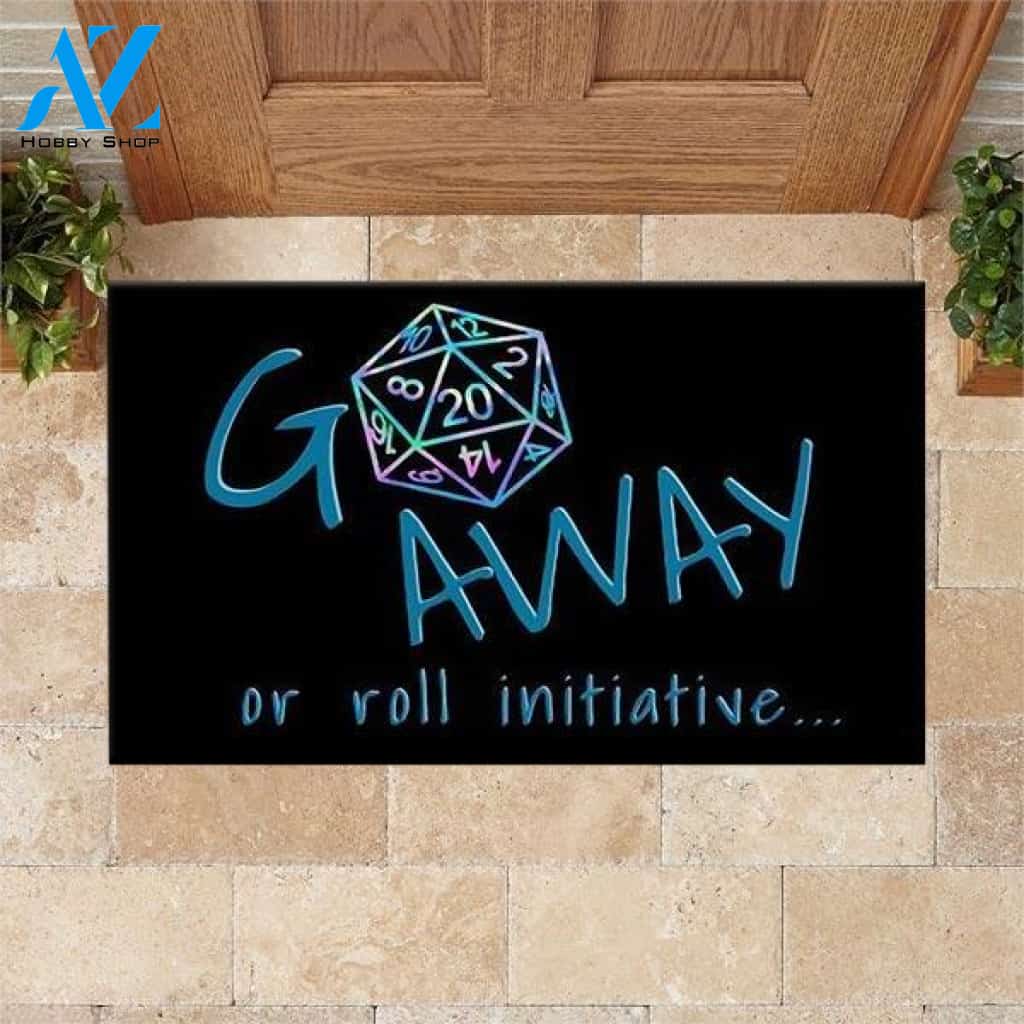 DnD Doormat Go Away Or Roll Initiative | Welcome Mat | House Warming Gift