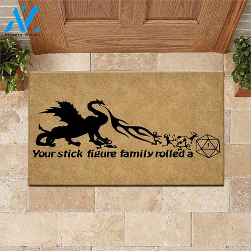 DnD Doormat Your Stick Figure Family Rolled A 1 Welcome Mat House Warming Gift Home Decor Funny Doormat Gift Idea