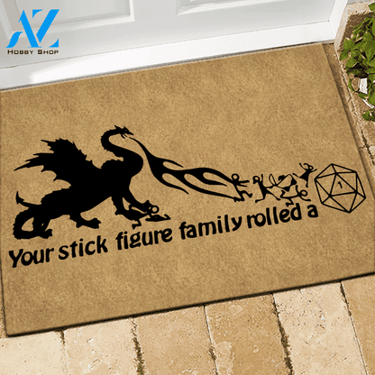 DnD Doormat Your Stick Figure Family Rolled A 1 | Welcome Mat | House Warming Gift