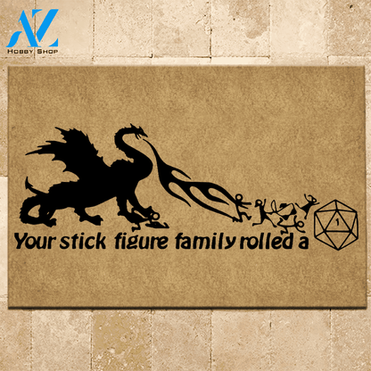 DnD Doormat Your Stick Figure Family Rolled A 1 | Welcome Mat | House Warming Gift