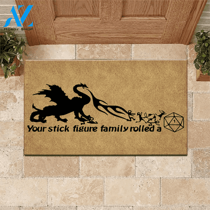 DnD Doormat Your Stick Figure Family Rolled A 1 | Welcome Mat | House Warming Gift