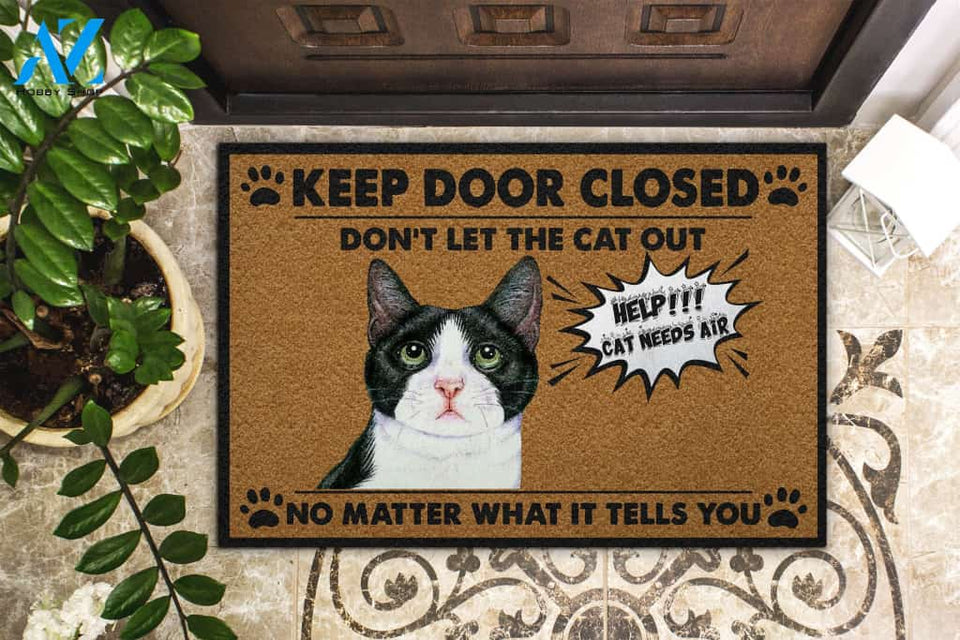 Do Not Let The Cat Out Doormat | Welcome Mat | House Warming Gift