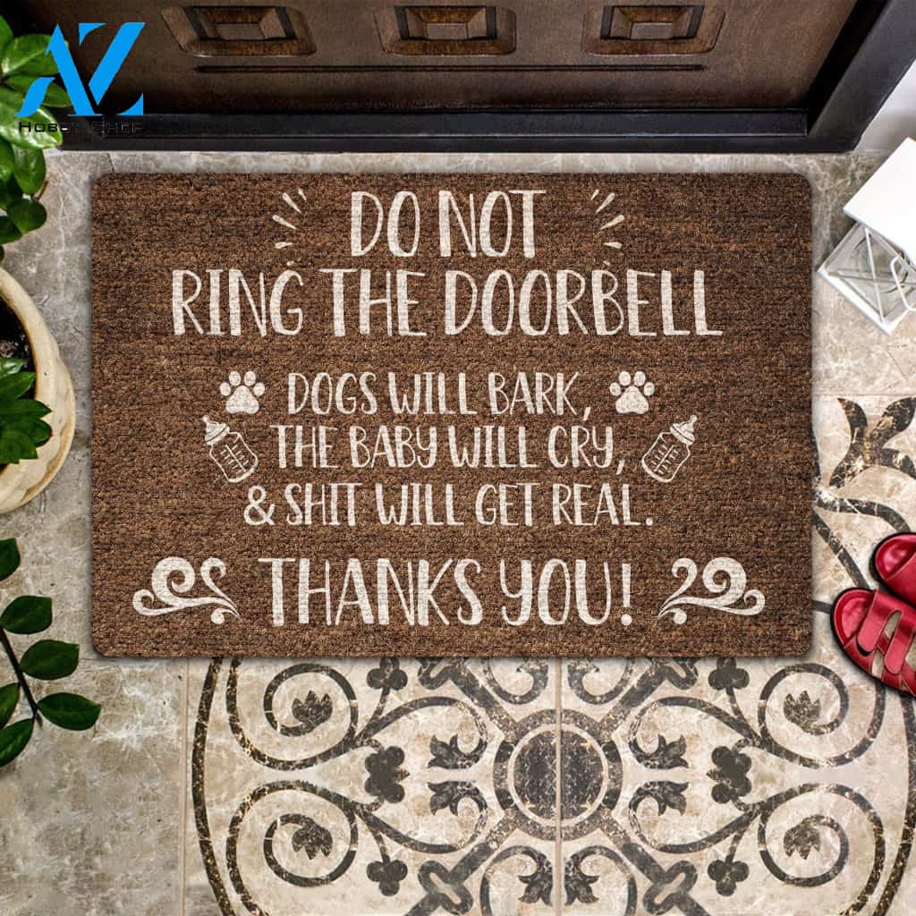 Do Not Ring The Doorbell Doormat Welcome Mat House Warming Gift Home Decor Funny Doormat Gift Idea
