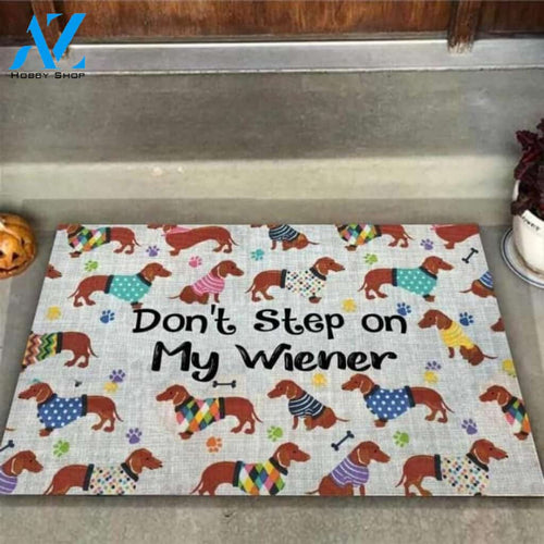 do not Step on My Wiener Dachshund Doormat | Welcome Mat | House Warming Gift