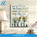 Do What Makes You Happy Butterfly and Sunflower Canvas Wall Art, Wall Decor Visual Art