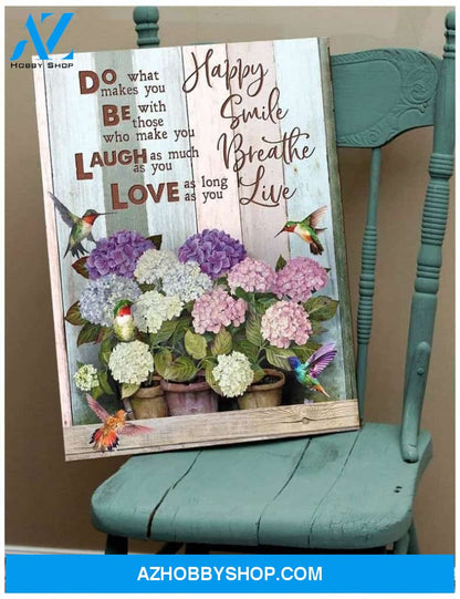 Do What Makes You Happy Hummingbird Wall Art Canvas