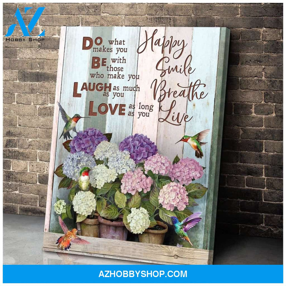 Do What Makes You Happy Hummingbird Wall Art Canvas