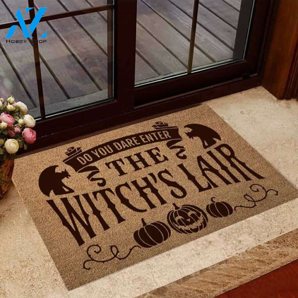 Do You Dare Enter The Witch’s Lair Easy Clean Welcome DoorMat | Felt And Rubber | 40x60 cm | 45x75 cm | 60x90 cm | Colorful | DO1043