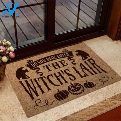 Do You Dare Enter The Witch’s Lair Easy Clean Welcome DoorMat | Felt And Rubber | 40x60 cm | 45x75 cm | 60x90 cm | Colorful | DO1043