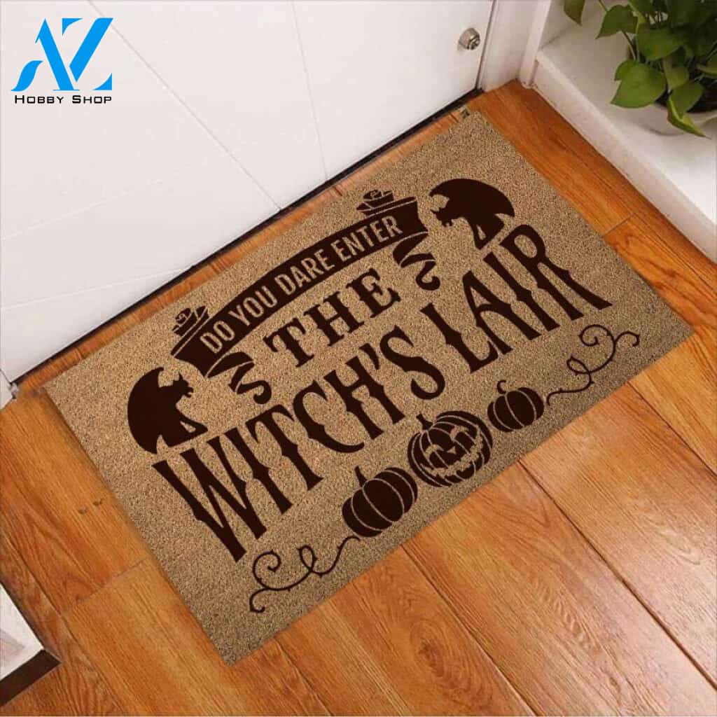Do You Dare Enter The Witch’s Lair Easy Clean Welcome DoorMat | Felt And Rubber | 40x60 cm | 45x75 cm | 60x90 cm | Colorful | DO1043