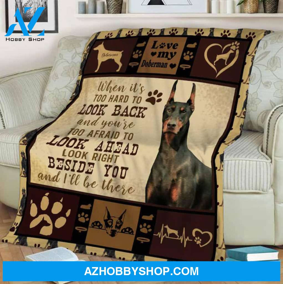 Doberman Dog Fleece Blanket