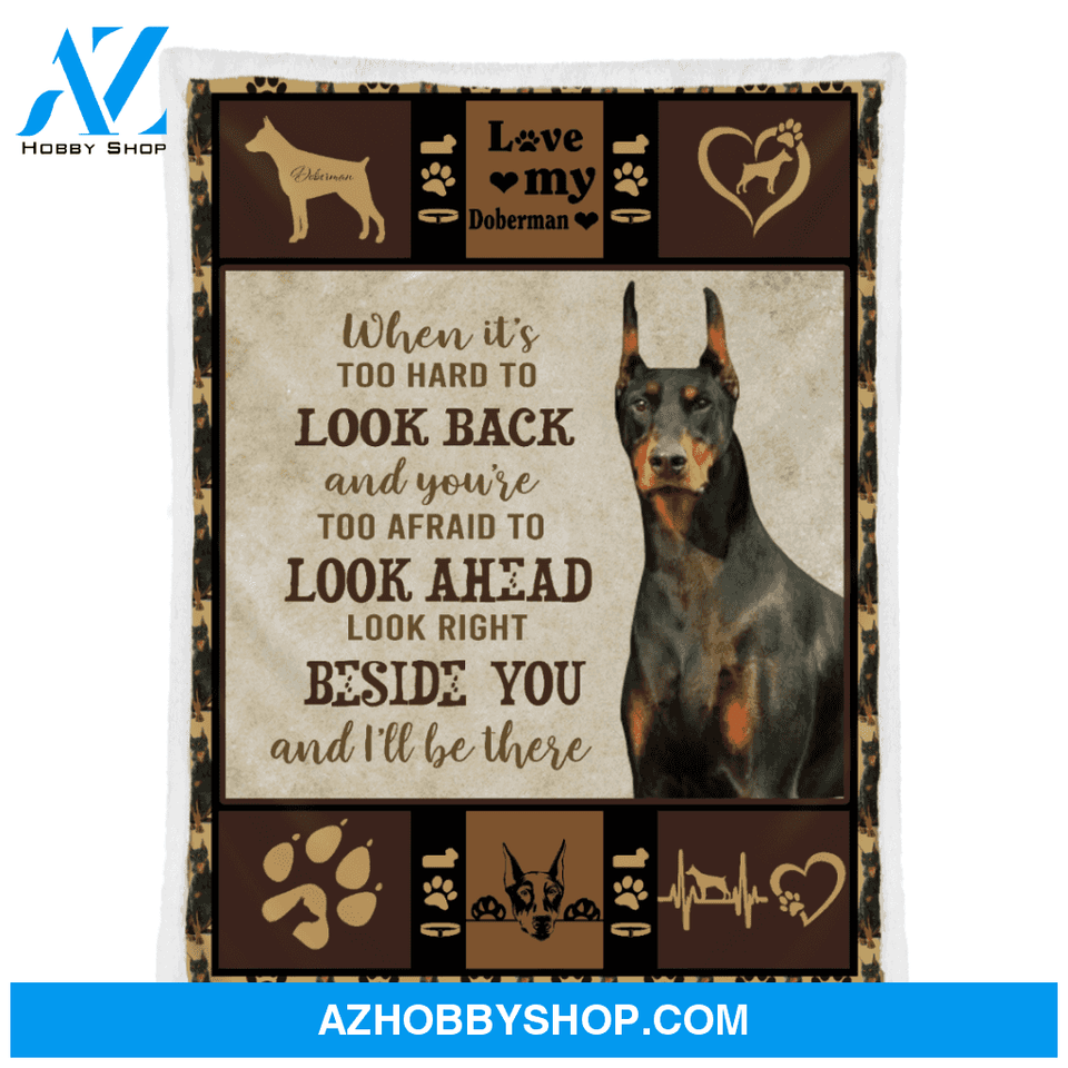 Doberman Dog Fleece Blanket
