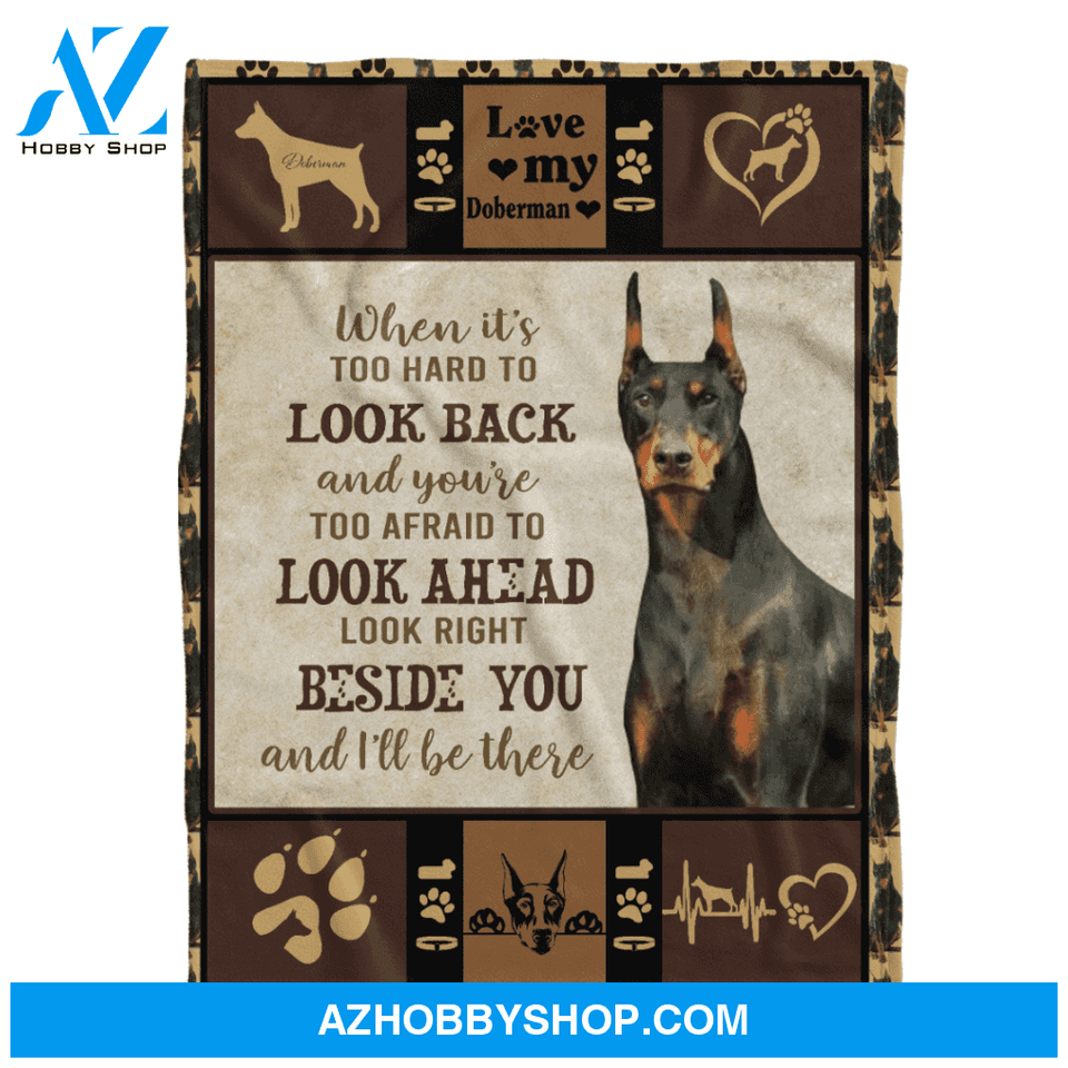 Doberman Dog Fleece Blanket