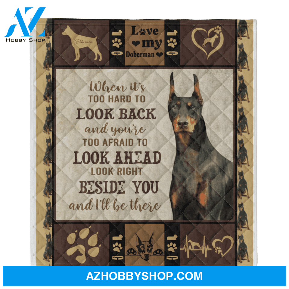 Doberman Dog Fleece Blanket
