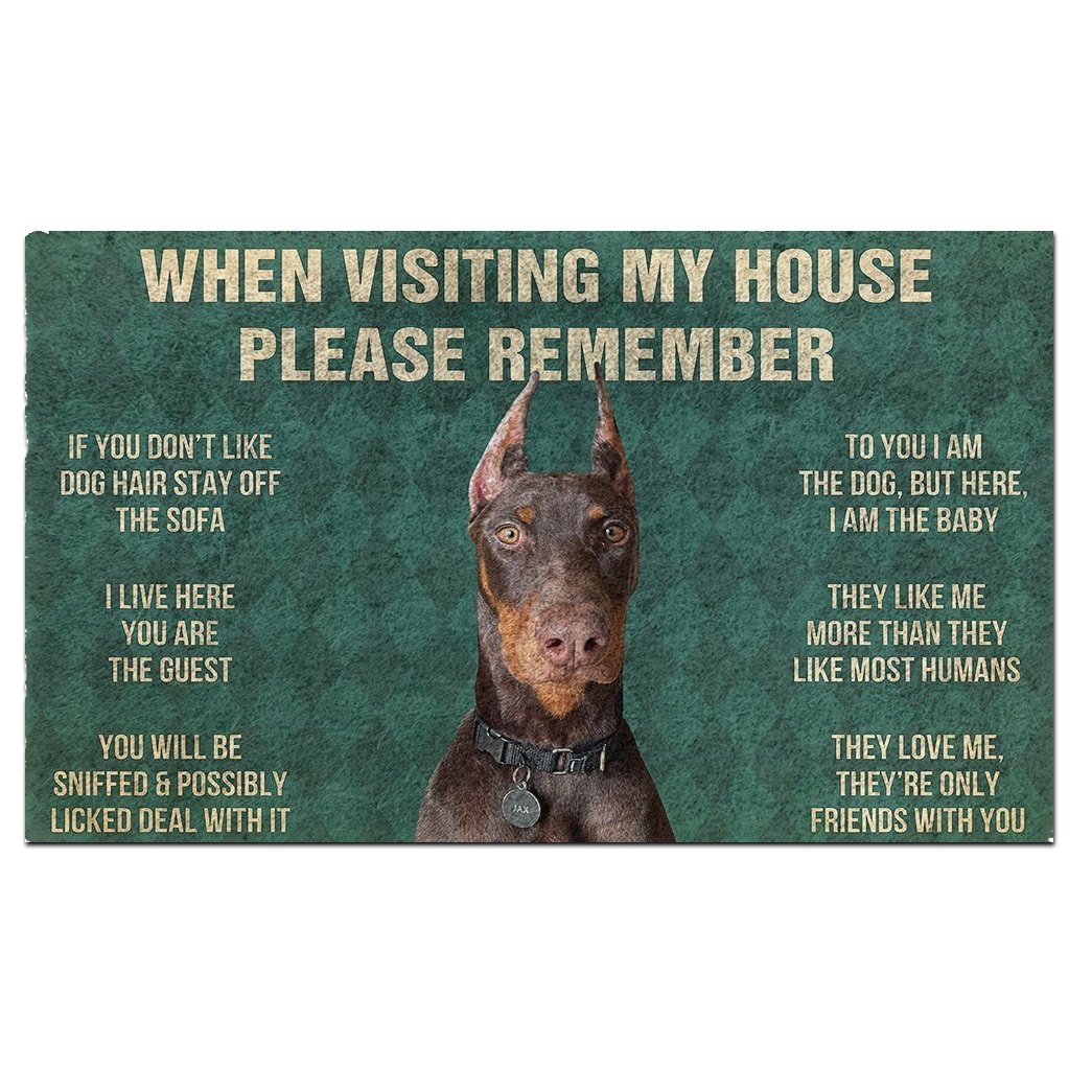 Doberman's Rules Doormat