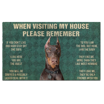 Doberman's Rules Doormat
