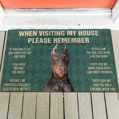 Doberman's Rules Doormat