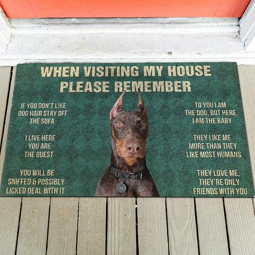 Doberman's Rules Doormat