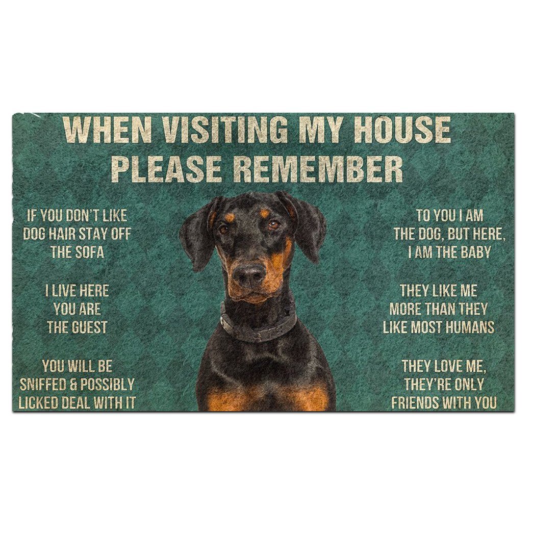 Doberman's Rules Doormat