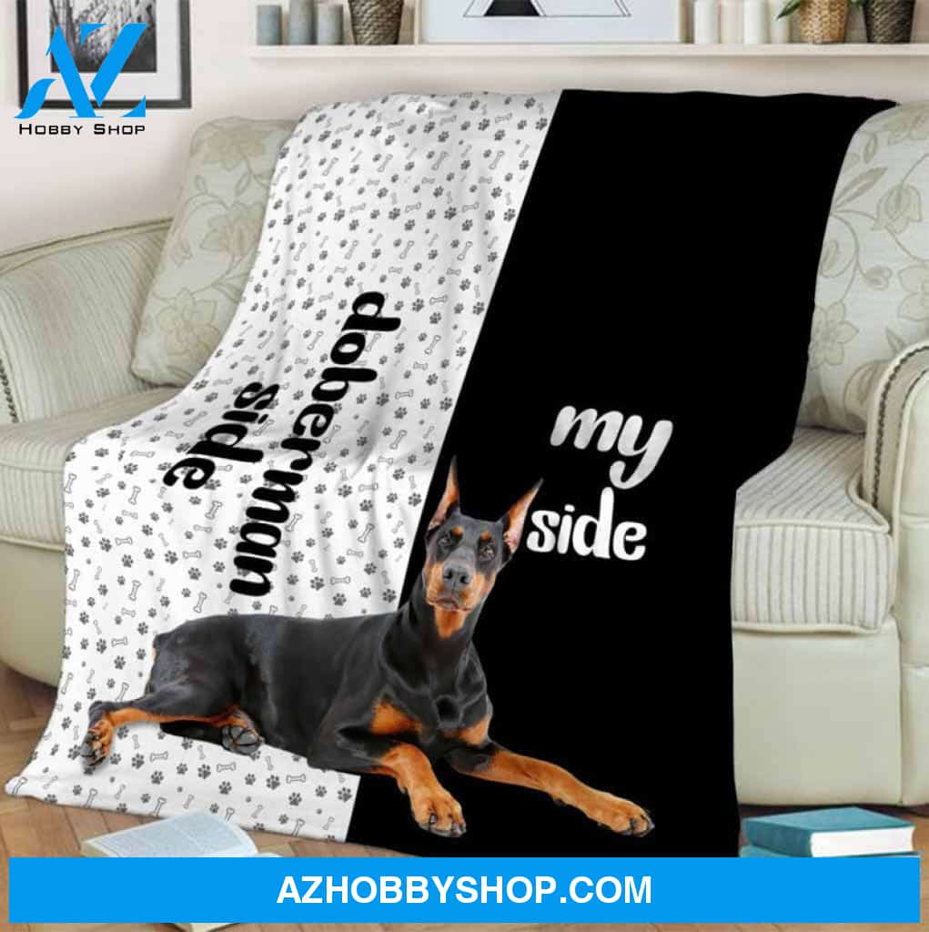 Doberman Side My Side Funny Blanket Gift For Dog Lovers Birthday Gift Home Decor Bedding Couch Sofa Soft and Comfy Cozy