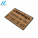 Dobermans and Their Attitudes Live Here Doormat 23.6"x15.7" | Welcome Mat | House Warming Gift