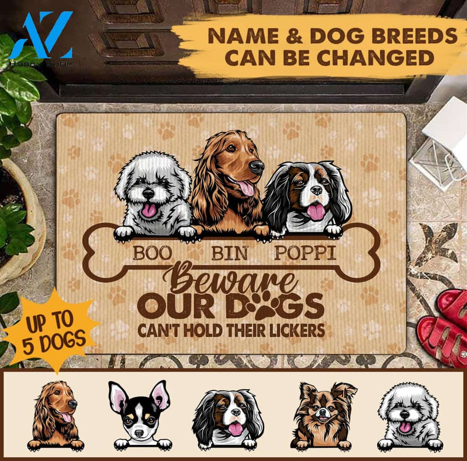 Dog And Bone Personalized Doormat - DM006PS | Welcome Mat | House Warming Gift