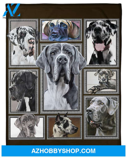 Dog Blanket, 3D Great Dane Fleece Blanket