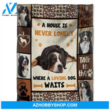 Dog Blanket, A House Is Never Lonely, Where A Loving Dog. Gift For People Family Home Decor Bedding Couch Sofa Soft and Comfy Cozy