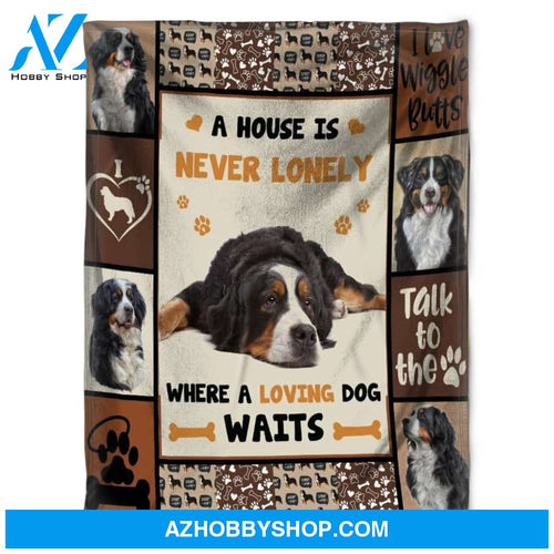 Dog Blanket, A House Is Never Lonely, Where A Loving Dog. Gift For People Family Home Decor Bedding Couch Sofa Soft and Comfy Cozy