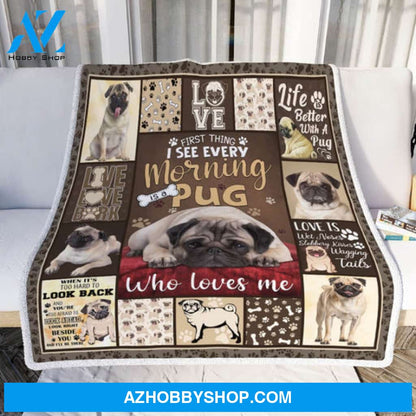 Dog Blanket, A Pug Who Loves Me