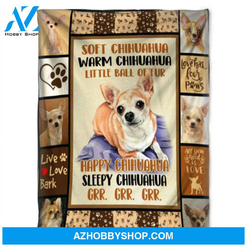 Dog Blanket, All You Need Is Love, Happy Chihuahua. Gift For People Family 