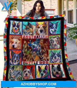 Dog Blanket - Gift Idea For Dog Lovers, Dog Dad Mom - Australian Cattle Dog Quilt Blanket